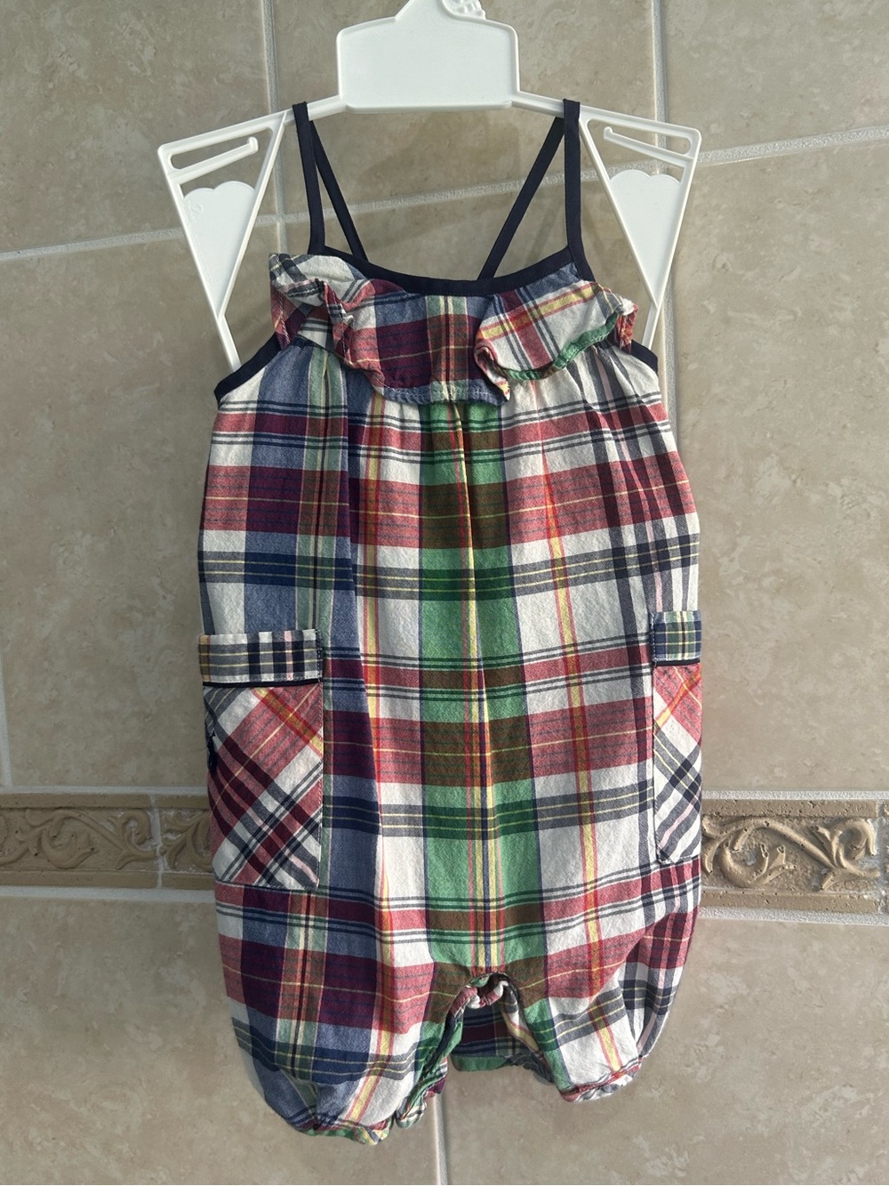 Ralph Lauren Plaid Romper Keyhole back
